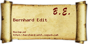 Bernhard Edit névjegykártya