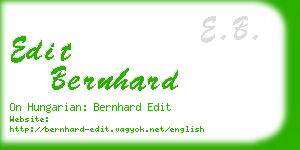 edit bernhard business card